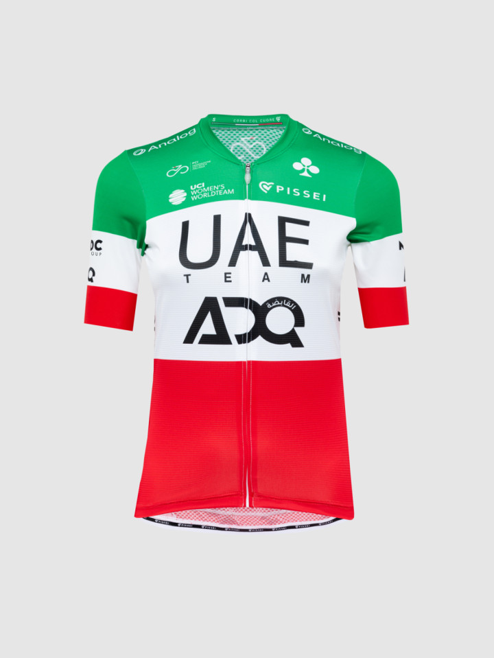 PISSEI: UAE TEAM ADQ 2025 REPLICA WOMAN SHORT SLEEVE JERSEY
