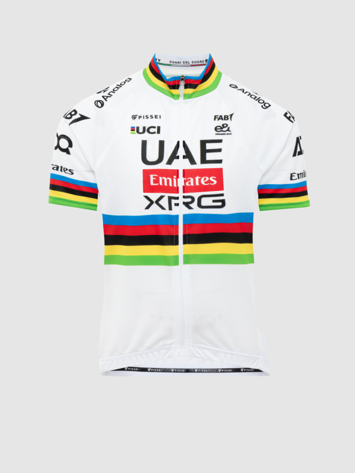 PISSEI: TADEJ POGACAR WORLD CHAMP REPLICA JUNIOR SHORT SLEEVE JERSEY