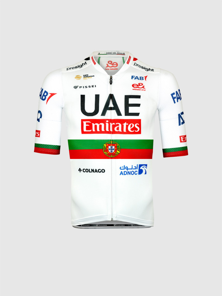 PISSEI: UAE TEAM EMIRATES 2024 MAGISTRALE OFFICIAL SHORT SLEEVE JERSEY PORTUGAL CHAMPION
