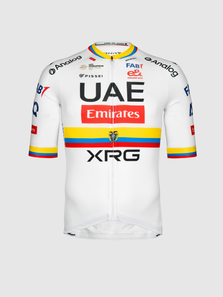 PISSEI: MAILLOT RÉPLIQUE MANCHES COURTES UAE TEAM EMIRATES - XRG 2025 CHAMPION ECUADOR