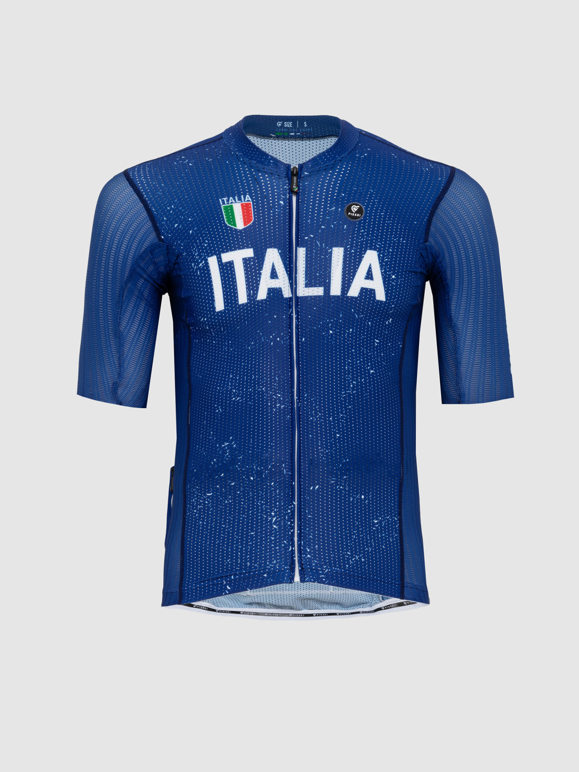 Maillot Cycliste Homme Spotti, Bleu, Manches Courtes, 1/2 Zip, Taille L