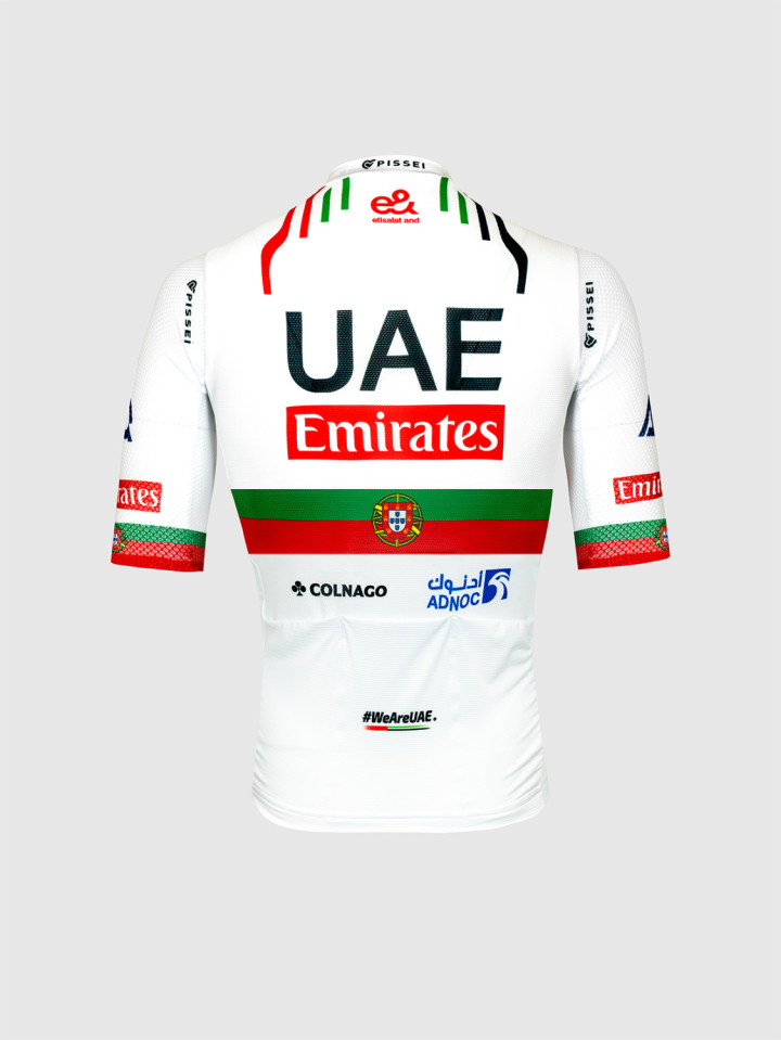 PISSEI: UAE TEAM EMIRATES 2024 MAGISTRALE OFFICIAL SHORT SLEEVE JERSEY PORTUGAL CHAMPION