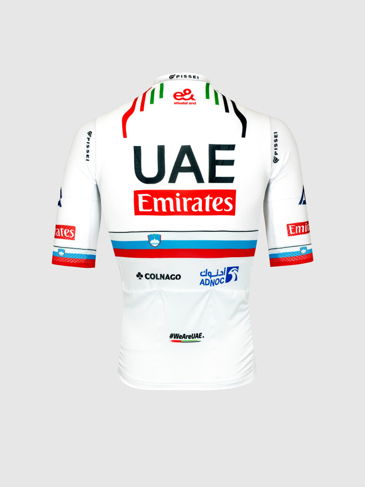 PISSEI: UAE TEAM EMIRATES 2024 MAGISTRALE OFFICIAL SHORT SLEEVE JERSEY SLOVENIA CHAMPION