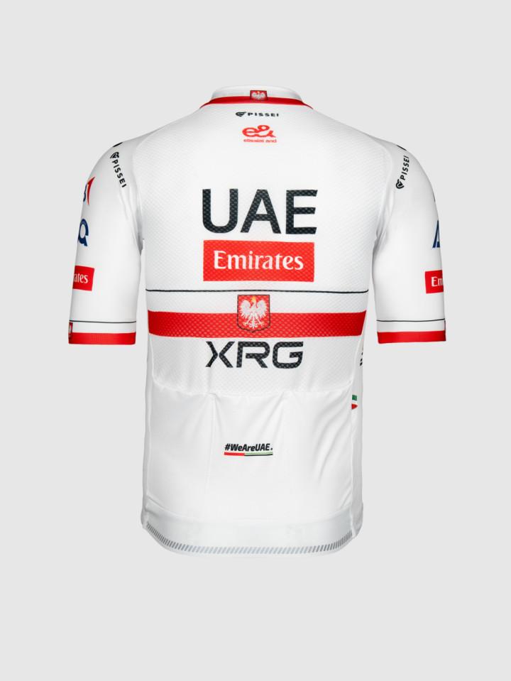 PISSEI: MAILLOT MANCHES COURTES REPLICA UAE TEAM EMIRATES - XRG 2025 CHAMPION DE POLOGNE