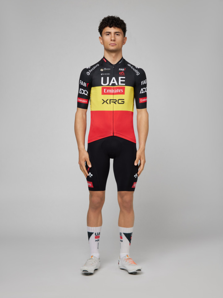 PISSEI: UAE TEAM EMIRATES - XRG 2026 SPECIAL REPLICA SHORT SLEEVE JERSEY BELGIUM CHAMPION