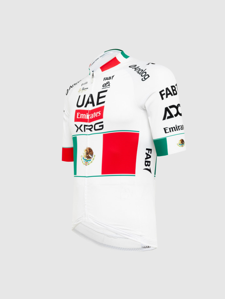 PISSEI: UAE TEAM EMIRATES - XRG 2026 SPECIAL REPLICA SHORT SLEEVE JERSEY MEXICAN CHAMPION