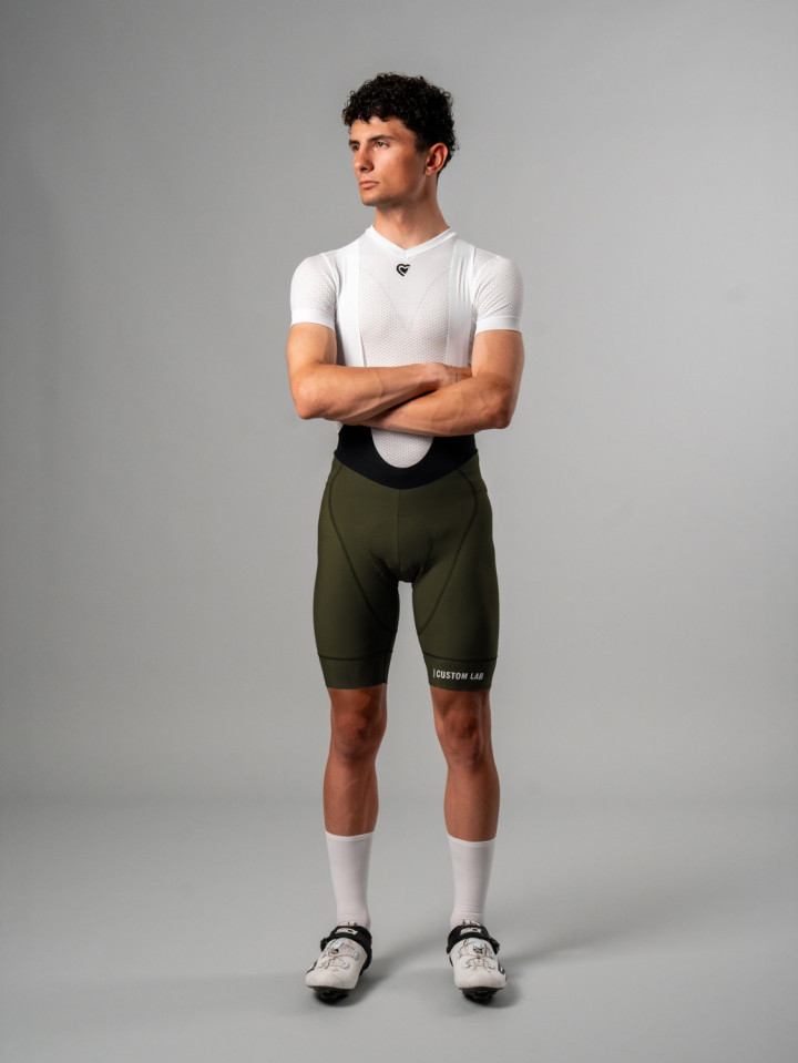 PISSEI: MANGHEN PIECE-DYED WINTER BIB-SHORTS